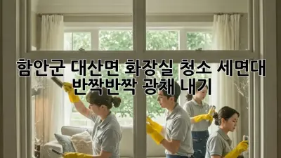 함안군 대산면 화장실 청소: 세면대 반짝반짝 광채 내기 ✨