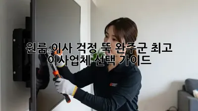 원룸 이사, 걱정 뚝! 완주군 최고 이사업체 선택 가이드